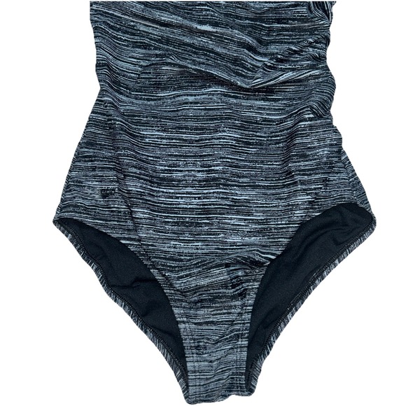 Speedo Women's Size 8 One-Piece Swimsuit Black White Space Dye Pattern - Picture 2 of 8